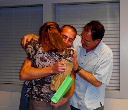 Courtney's parents, Rick and Mary Gambino, greet him on the day he was released from prison: May 6, 2013.
